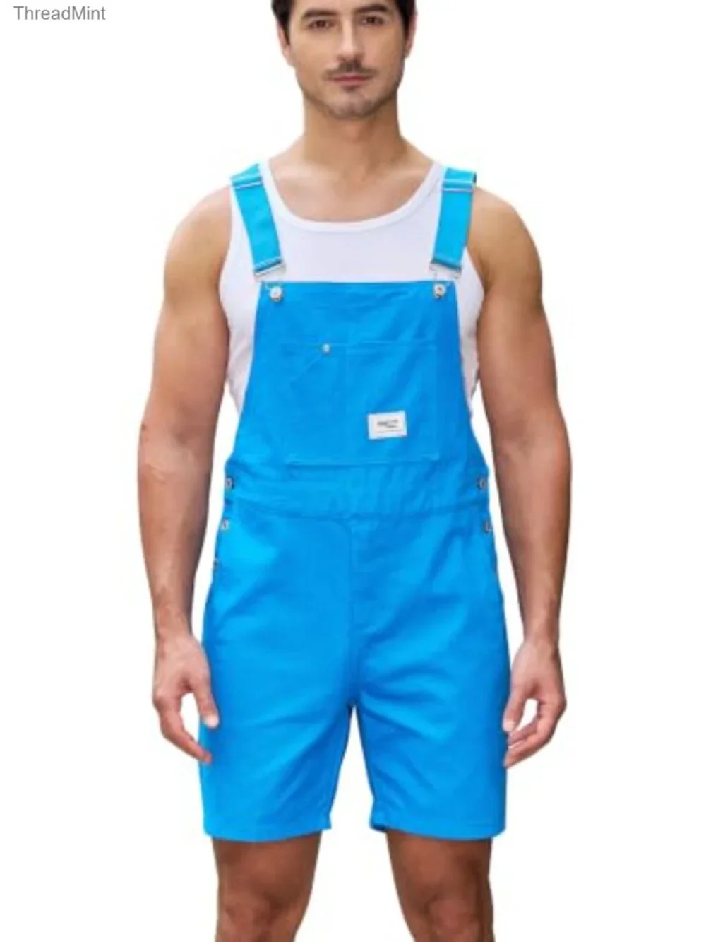 Men's Y2K Bib Overall Shortalls Cotton Relaxed Fit Cargo Pockets